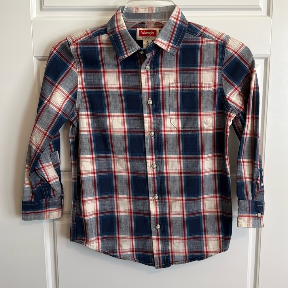 Wrangler Boys Plaid Button Down Shirt
